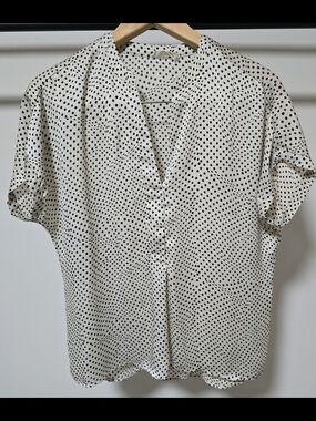 lovestitch White Blouse with Black Polka Dots